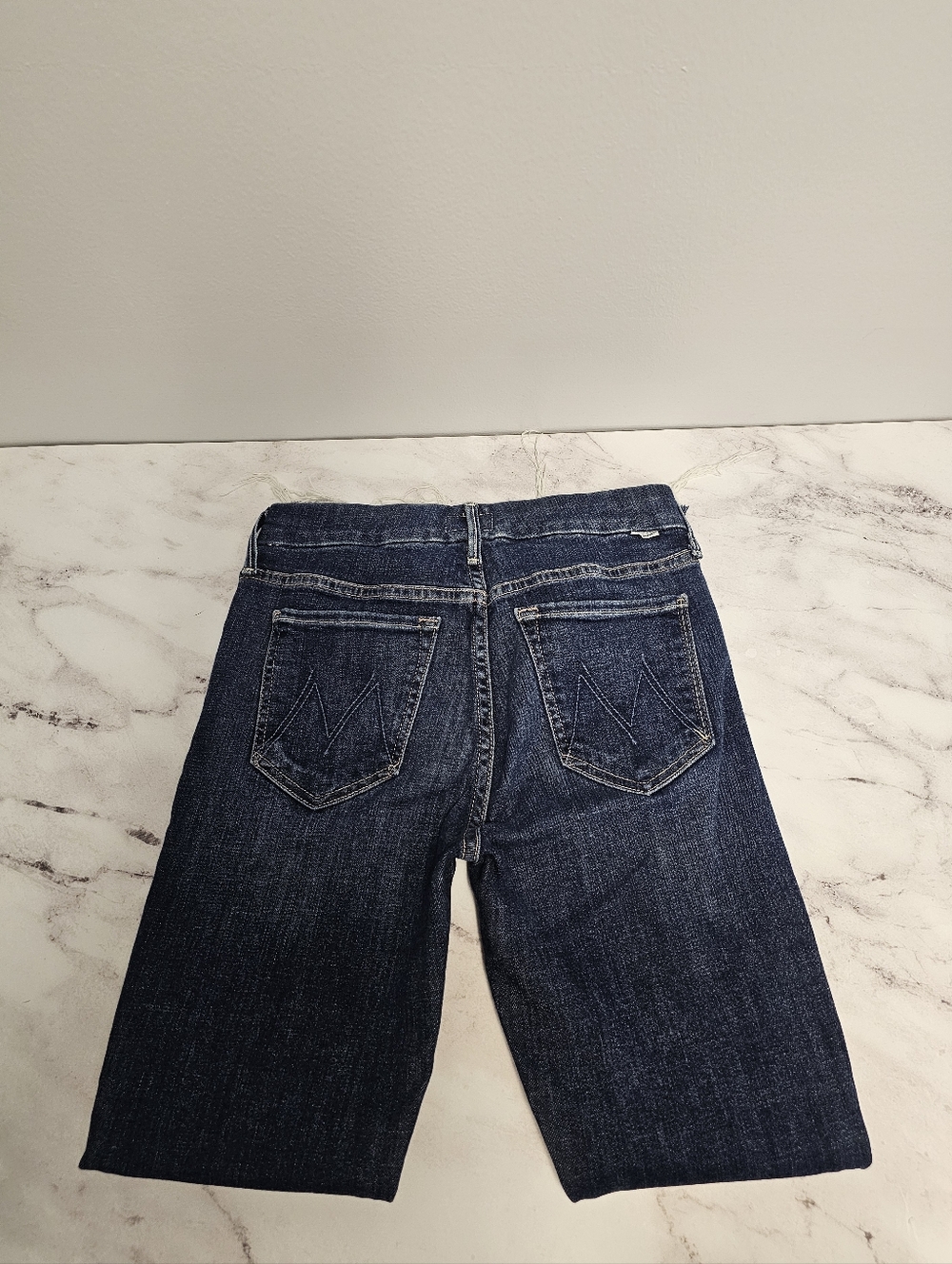 MOTHER Looker Ankle Fray Mid Rise Skinny Girl Crush Blue Jeans 26 Preowned - Picture 6 of 11